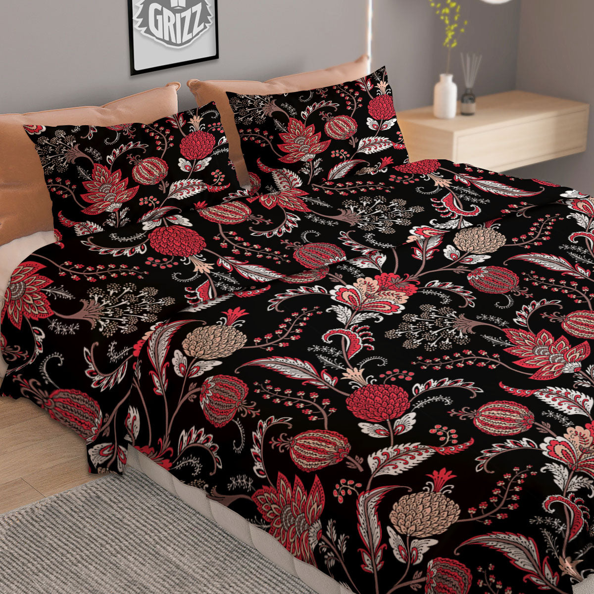 Floral And Paisley Print Pattern Duvet Cover Bedding Set