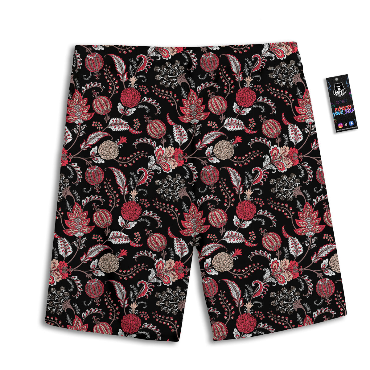 Floral And Paisley Print Pattern Men's Athletic Shorts