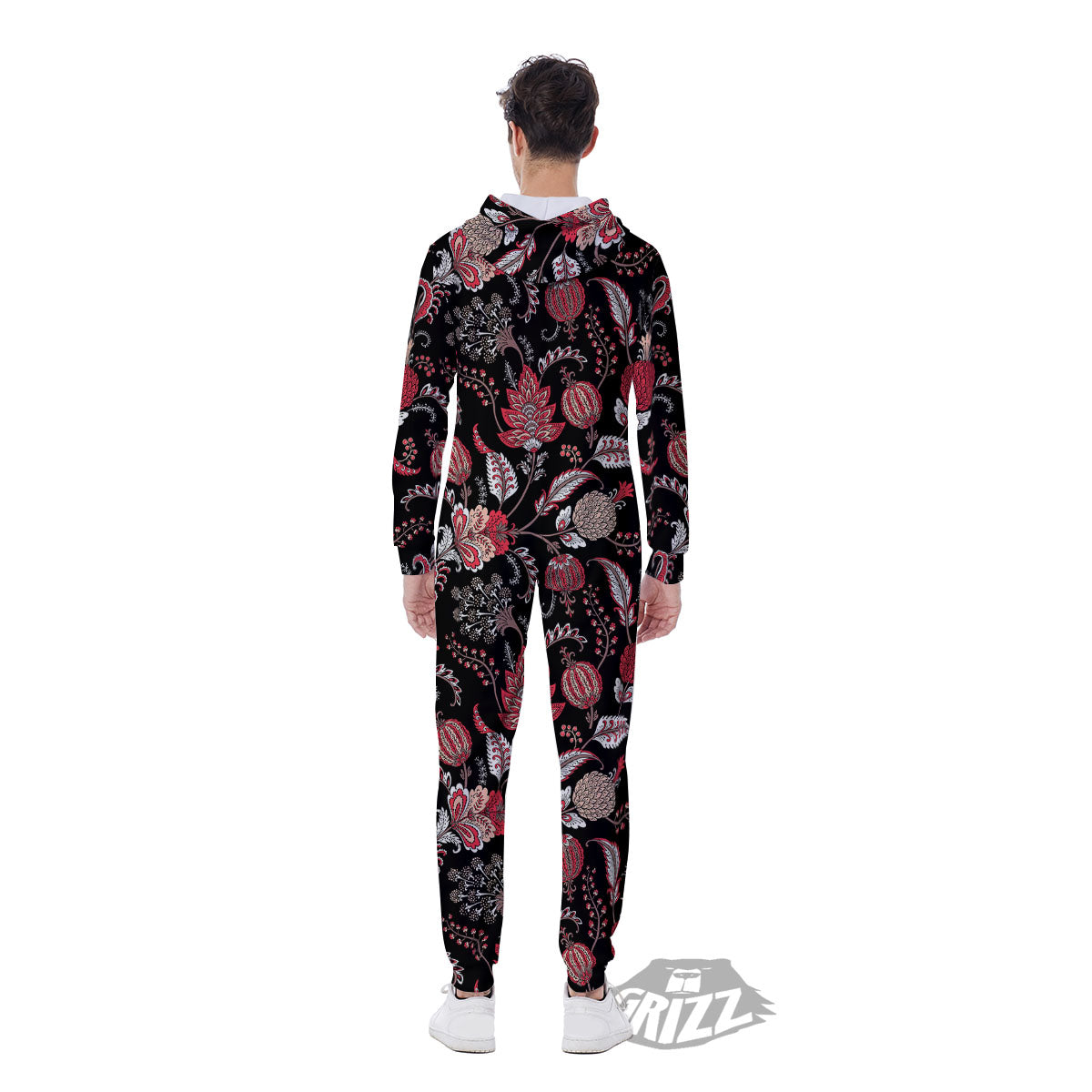 Floral And Paisley Print Pattern Men's Jumpsuit-grizzshop