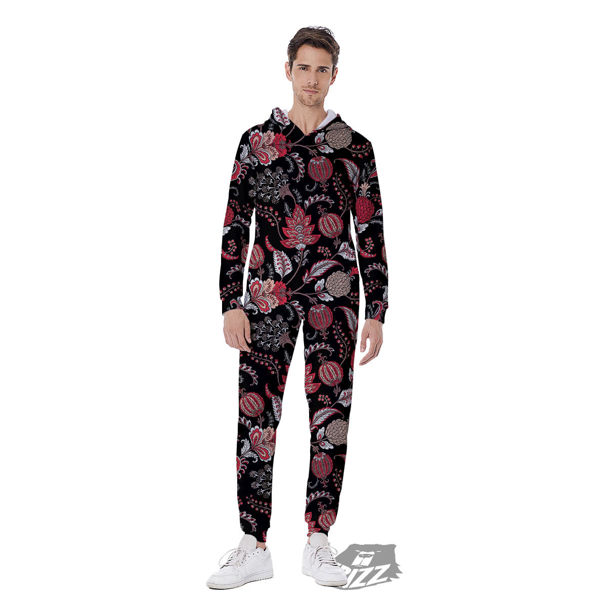Floral And Paisley Print Pattern Men's Jumpsuit-grizzshop