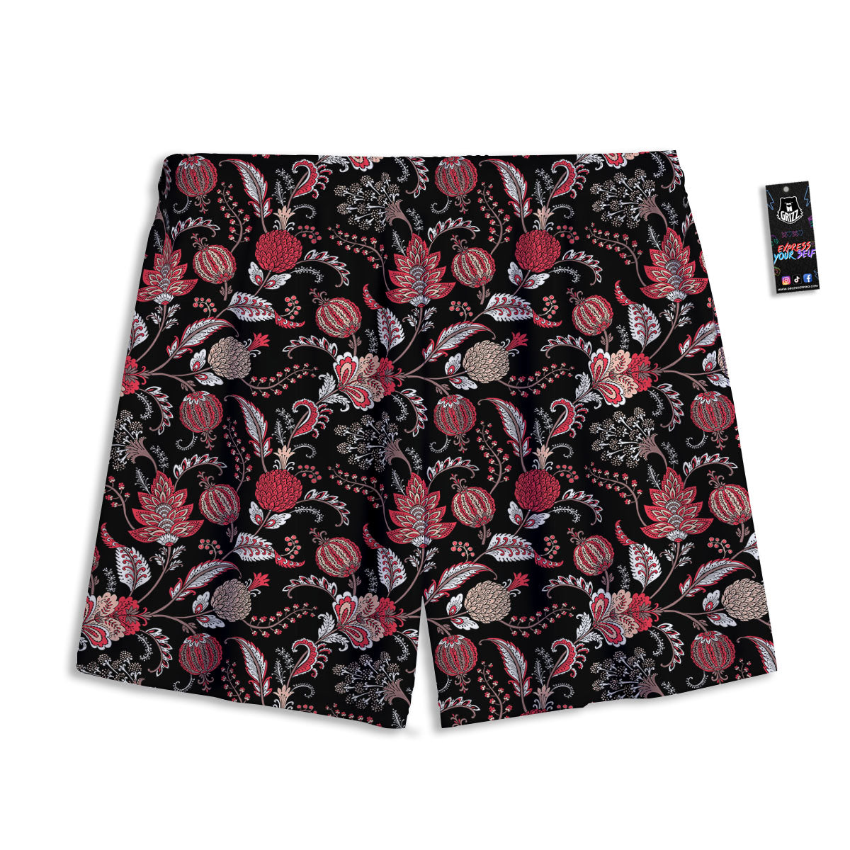 Floral And Paisley Print Pattern Mesh Shorts