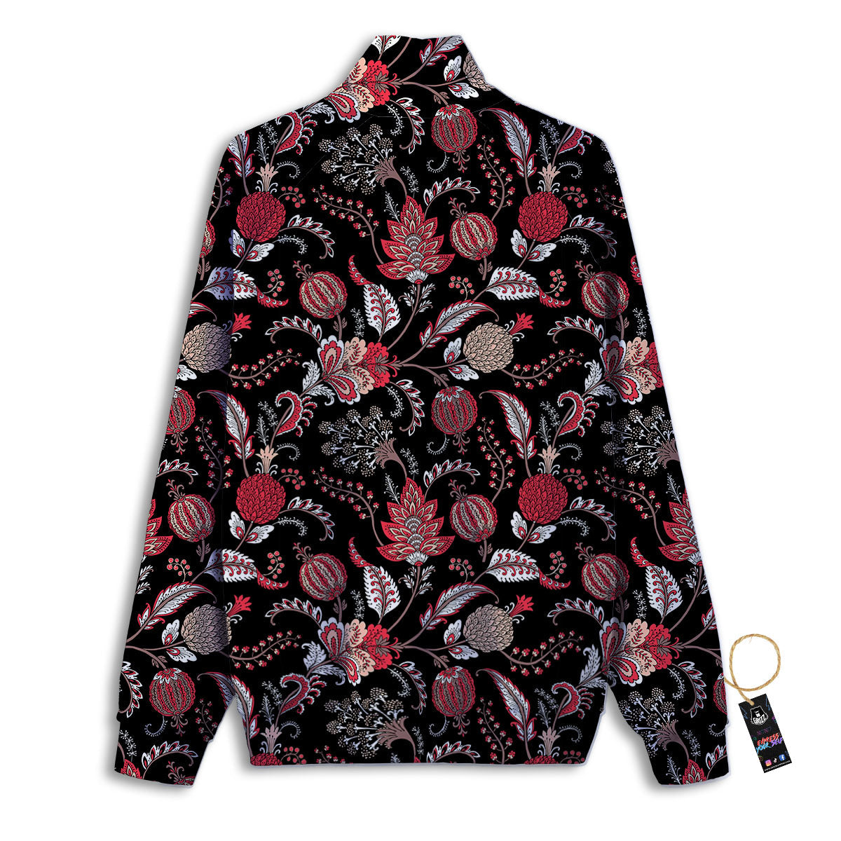Floral And Paisley Print Pattern Track Jacket-grizzshop