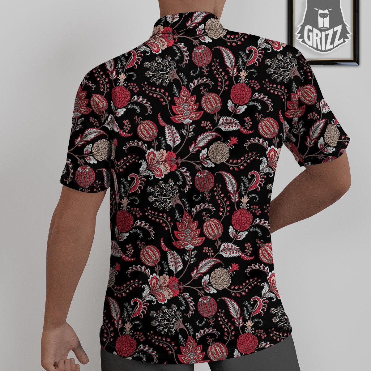 Floral And Paisley Print Pattern Untucked Shirts-grizzshop