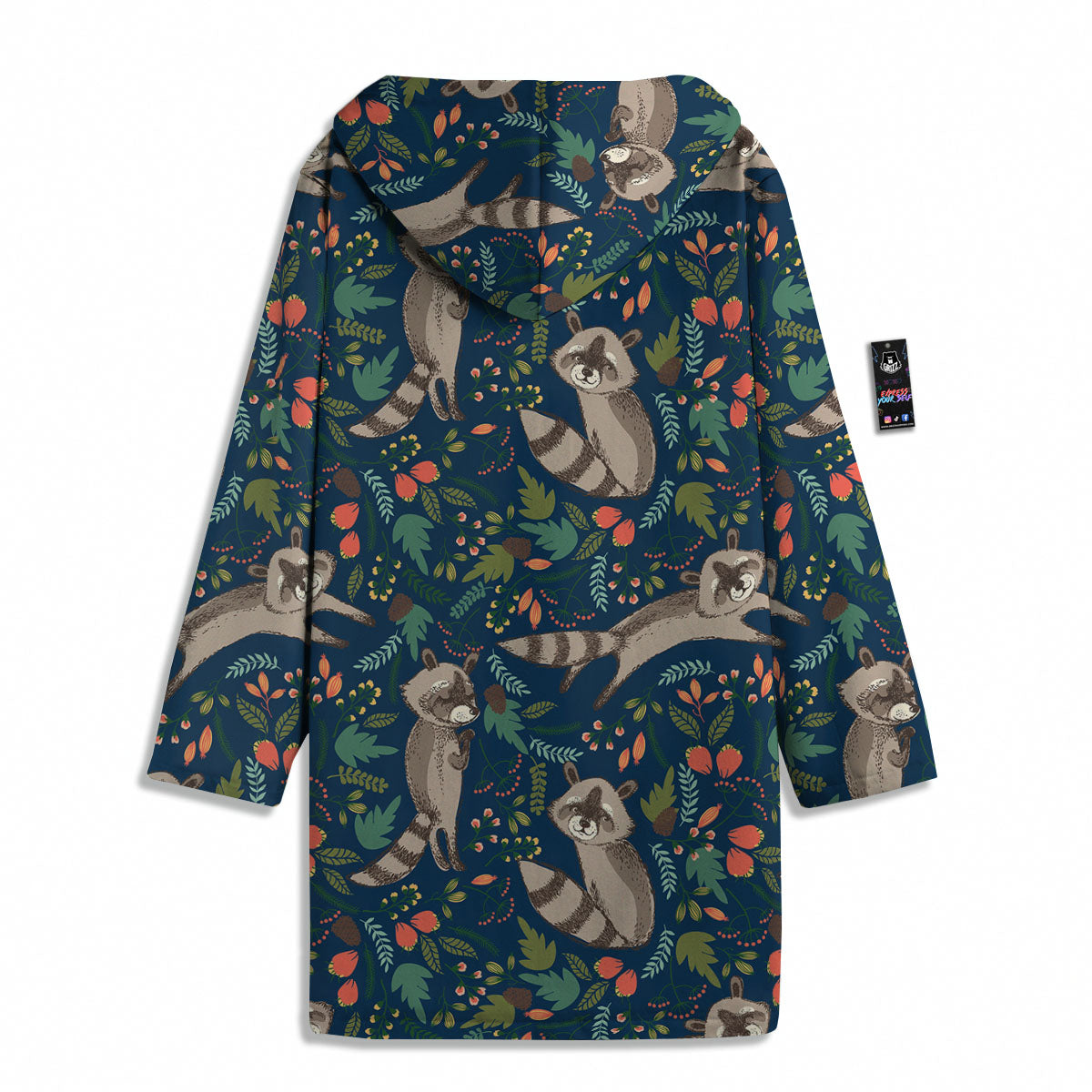 Floral And Raccoon Print Pattern Men's Windbreaker Jacket-grizzshop