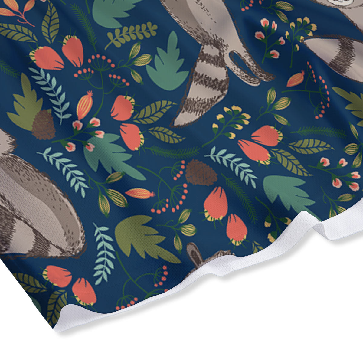 Floral And Raccoon Print Pattern Mesh Shorts