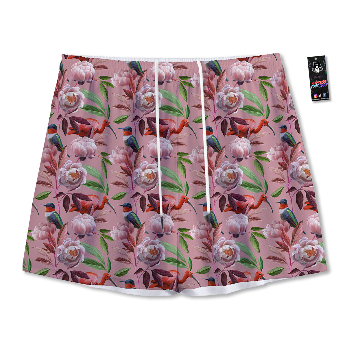 Garter Snake Print Mesh Shorts