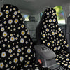 Floral Black Daisy Print Pattern Car Seat Covers-grizzshop