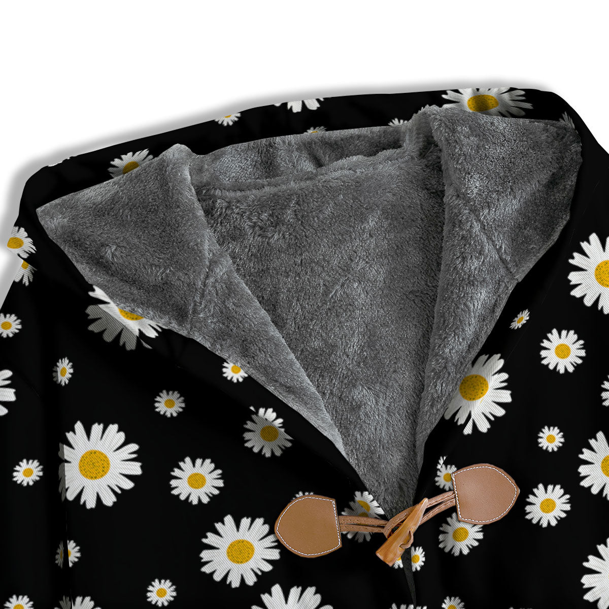 Floral Black Daisy Print Pattern Men's Windbreaker Jacket-grizzshop