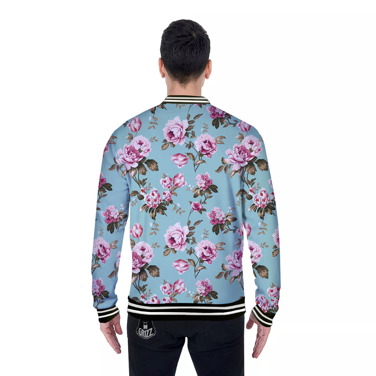 Floral Blossom Vintage Print Pattern Baseball Jacket-grizzshop