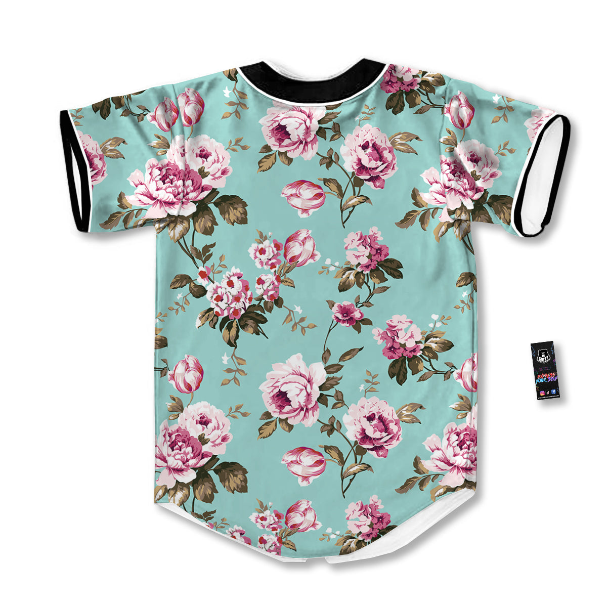 Floral Blossom Vintage Print Pattern Baseball Jersey-grizzshop
