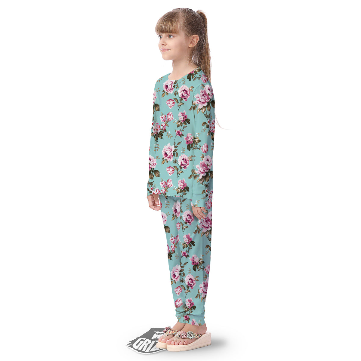 Floral Blossom Vintage Print Pattern Kid's Pajamas-grizzshop
