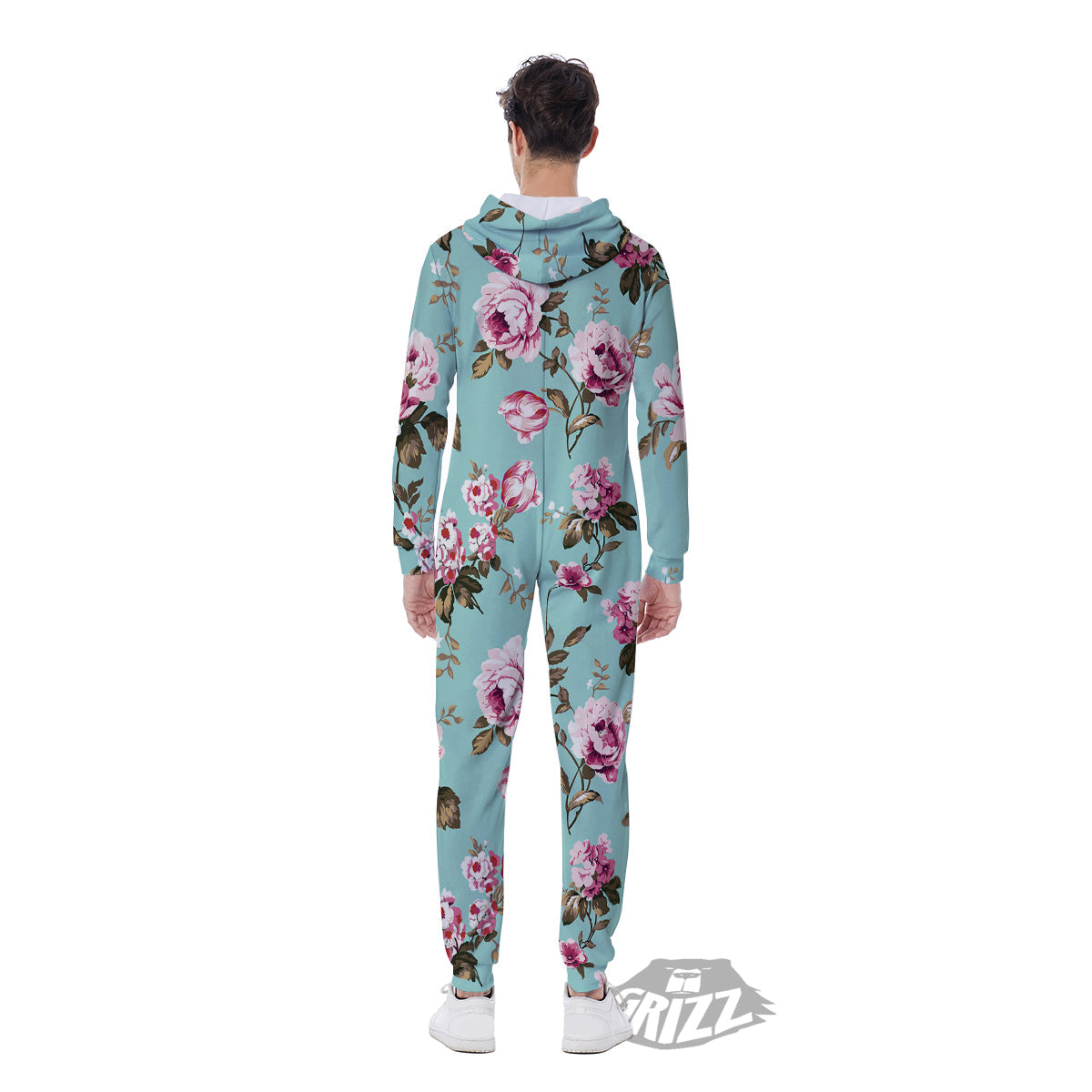Floral Blossom Vintage Print Pattern Men's Jumpsuit-grizzshop