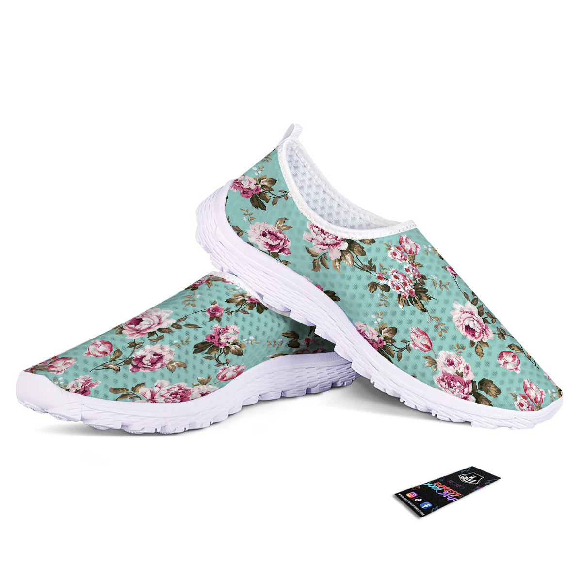 Floral Blossom Vintage Print Pattern Nurse Shoes-grizzshop