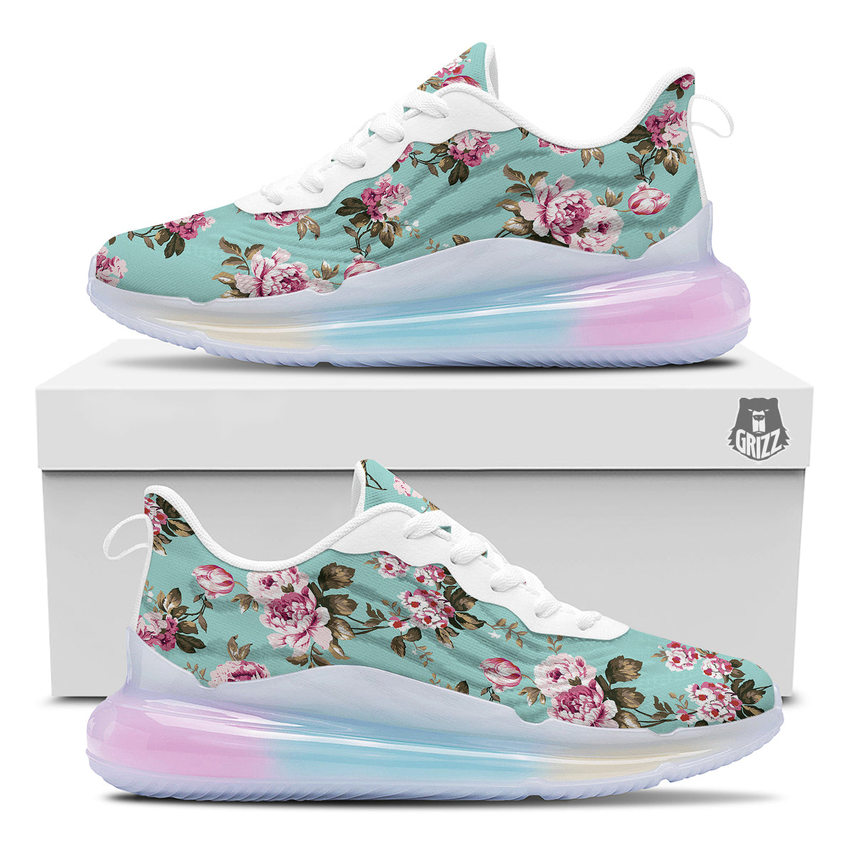 Floral Blossom Vintage Print Pattern Running Sneakers-grizzshop