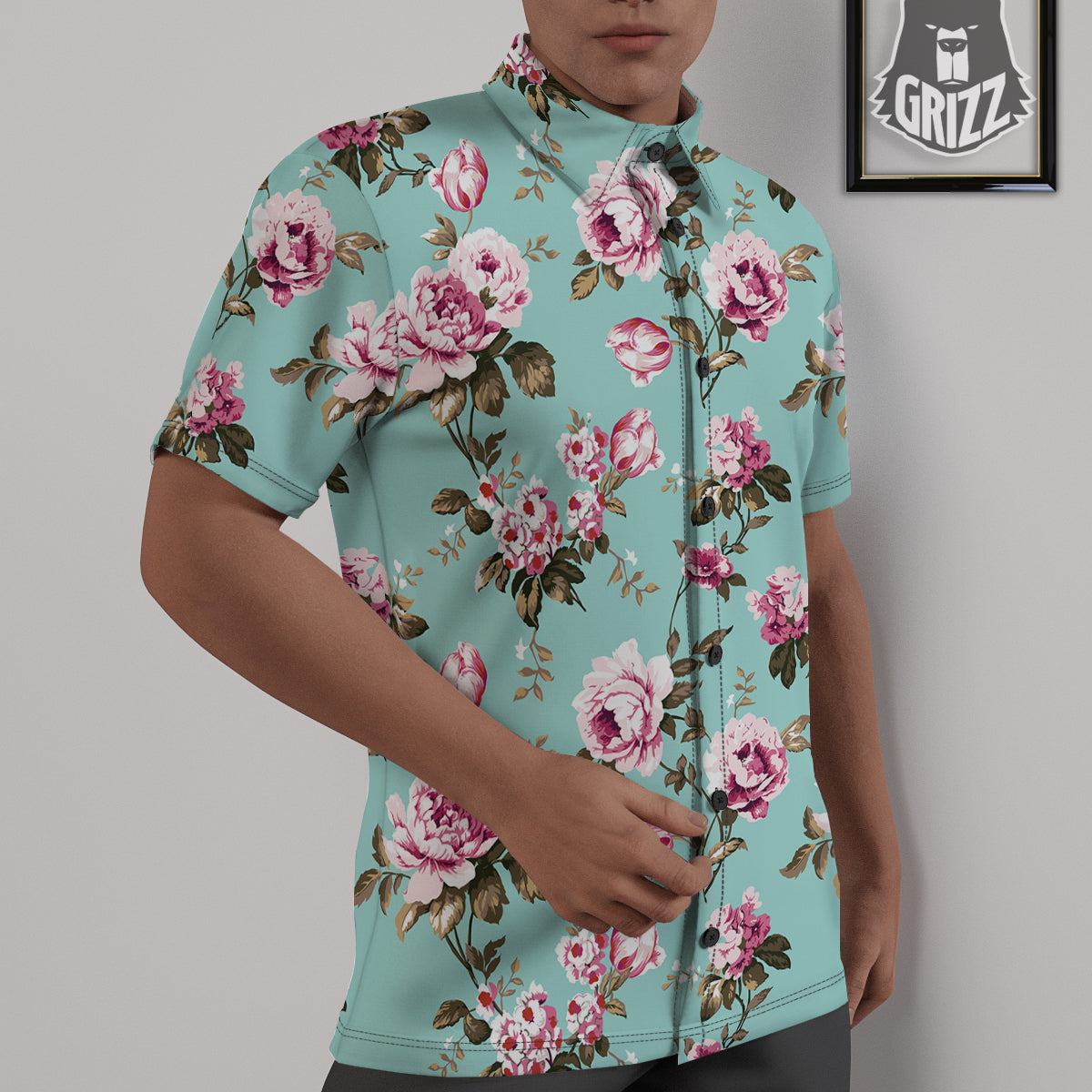 Floral Blossom Vintage Print Pattern Untucked Shirts-grizzshop