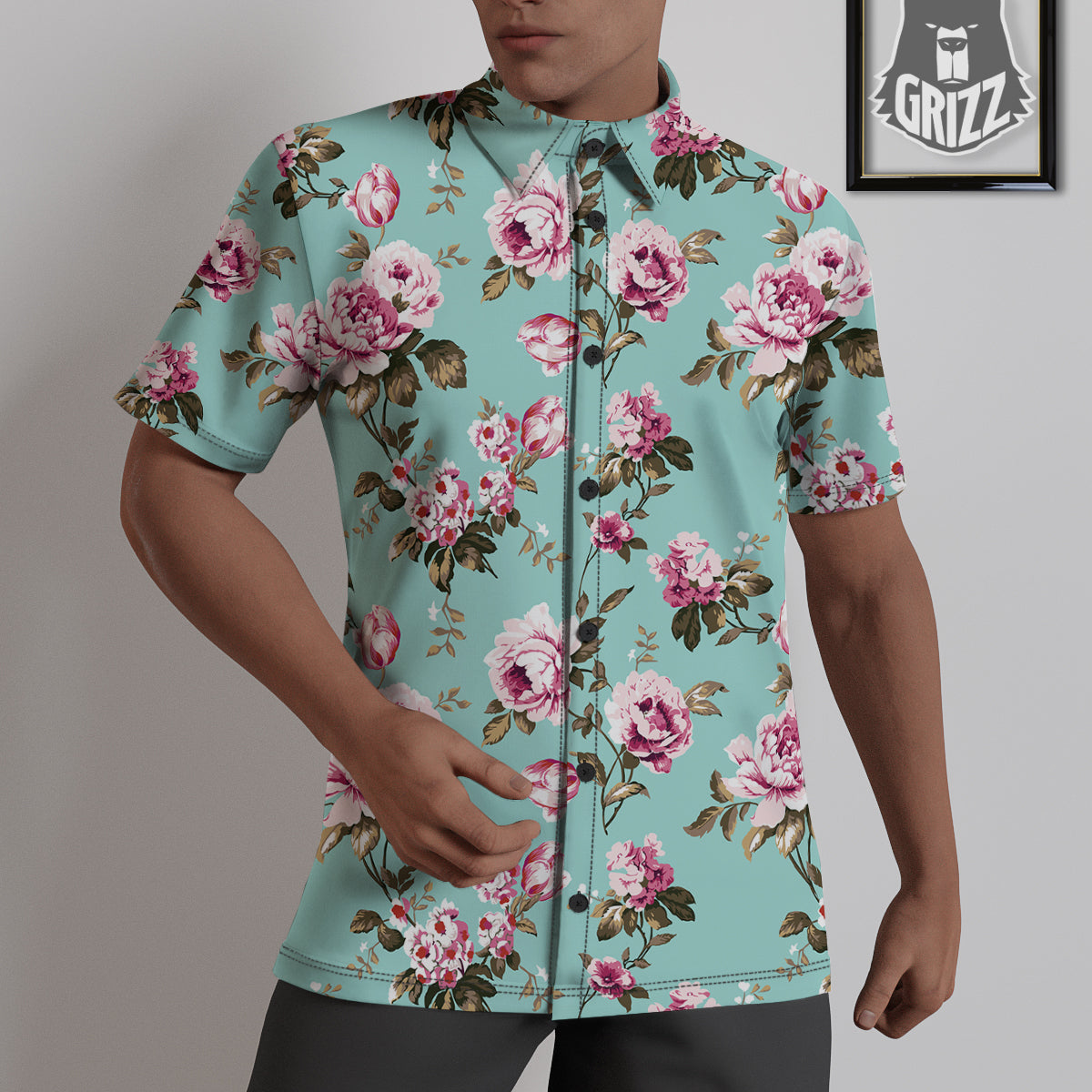Floral Blossom Vintage Print Pattern Untucked Shirts-grizzshop