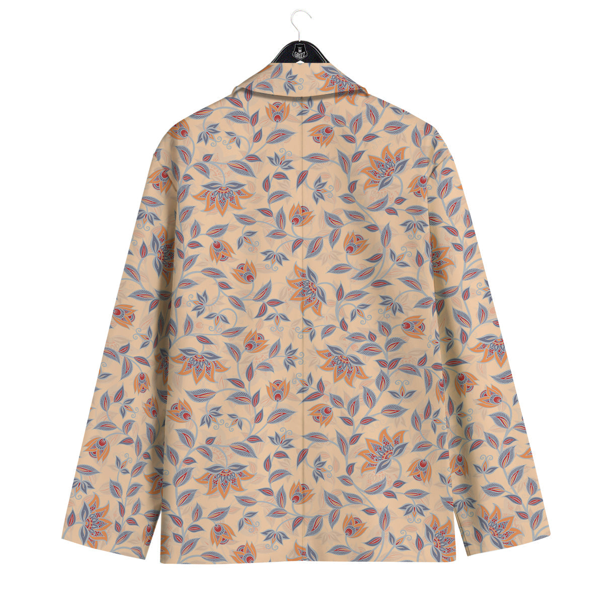 Floral Bohemian Beige Print Pattern Men's Sport Coat-grizzshop