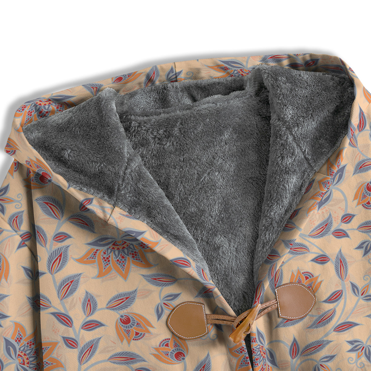 Floral Bohemian Beige Print Pattern Men's Windbreaker Jacket-grizzshop