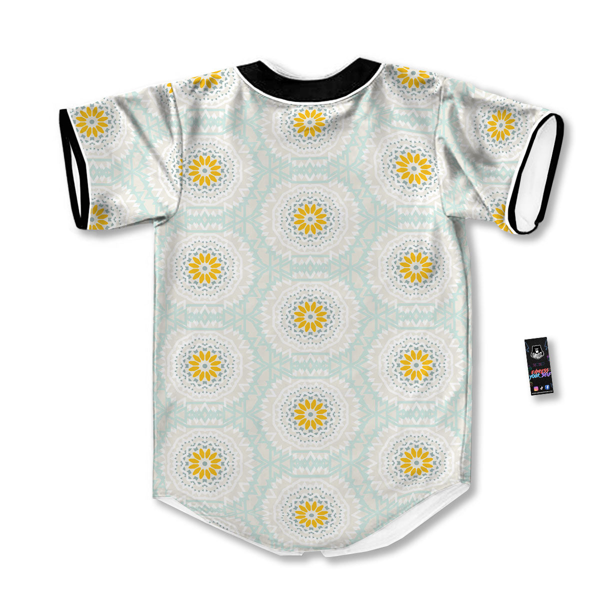Floral Bohemian Pastel Print Pattern Baseball Jersey-grizzshop
