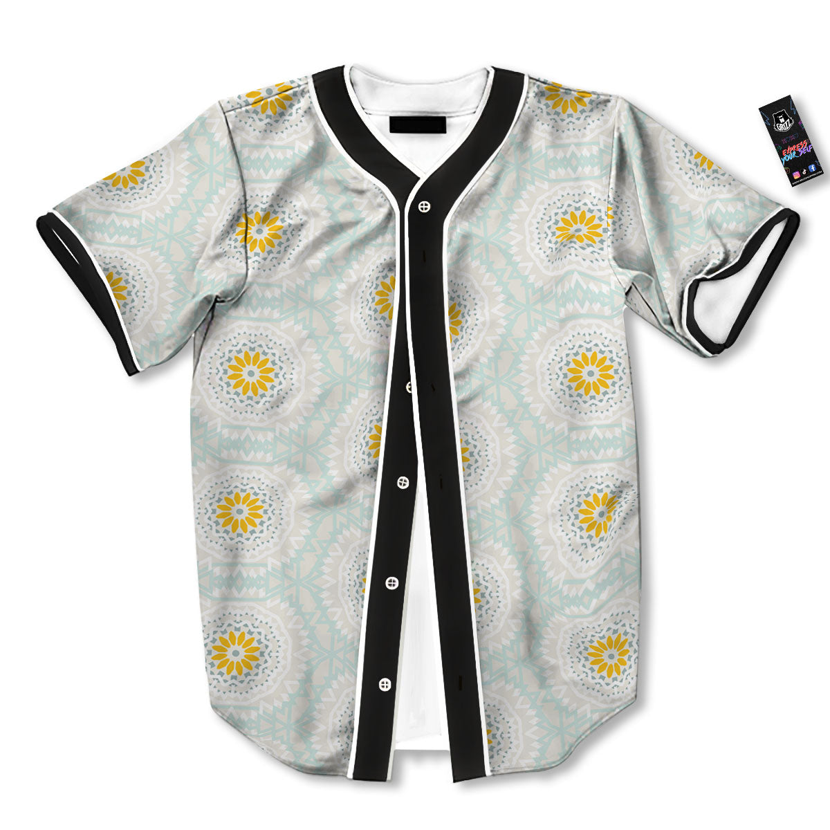 Floral Bohemian Pastel Print Pattern Baseball Jersey-grizzshop