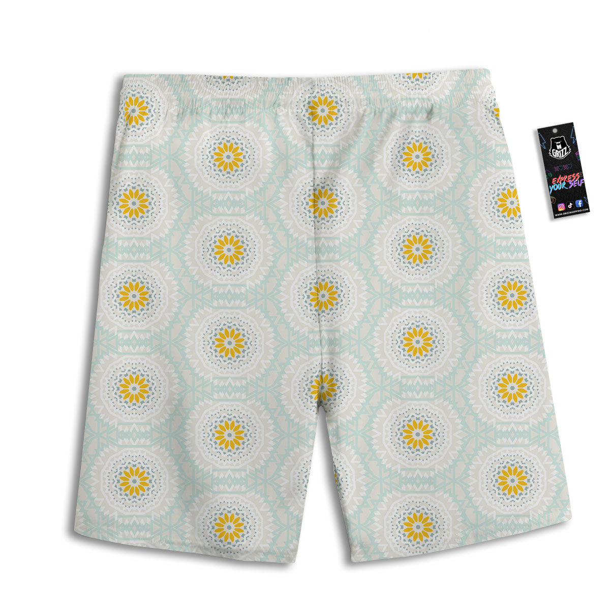 Floral Bohemian Pastel Print Pattern Men's Athletic Shorts