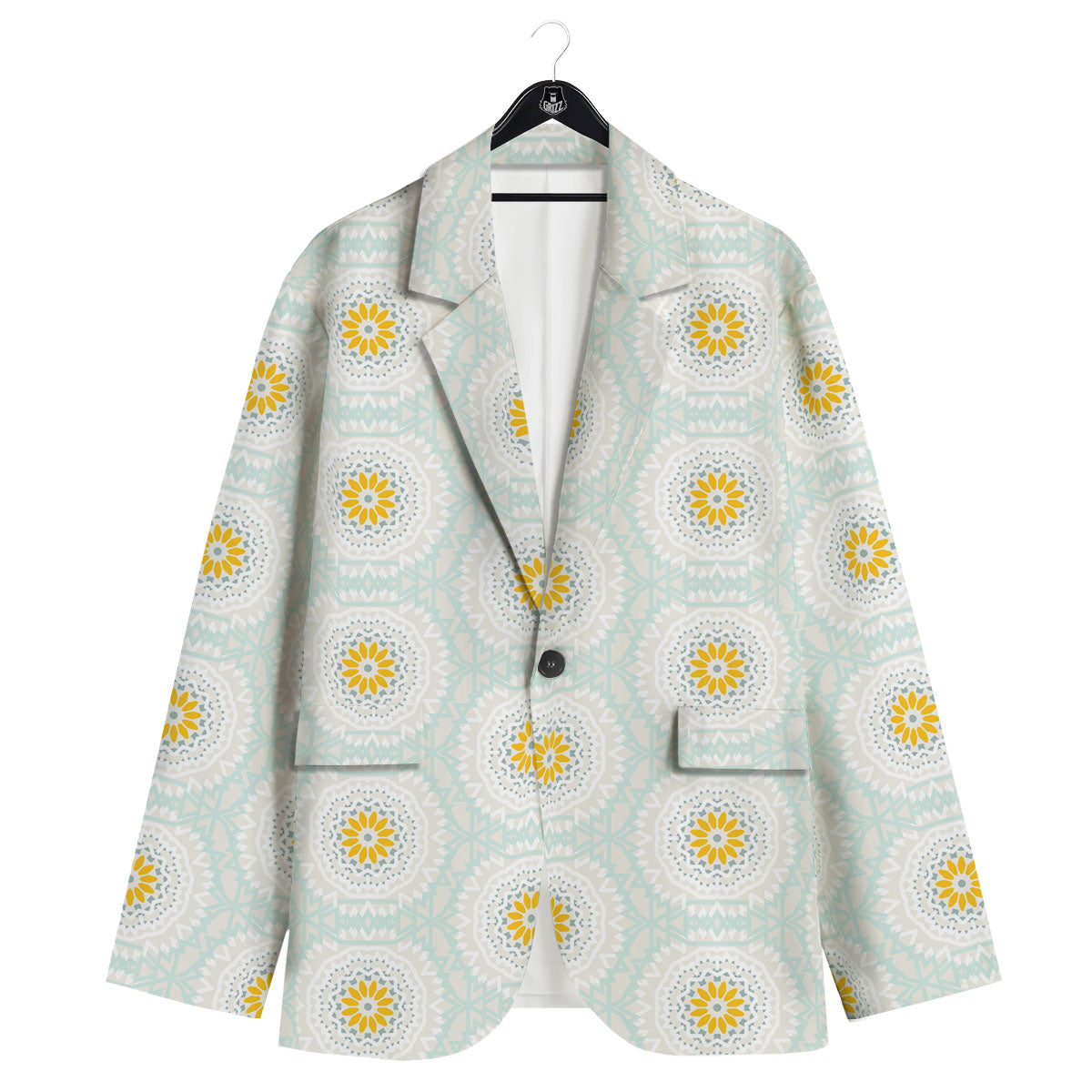 Floral Bohemian Pastel Print Pattern Men's Sport Coat-grizzshop