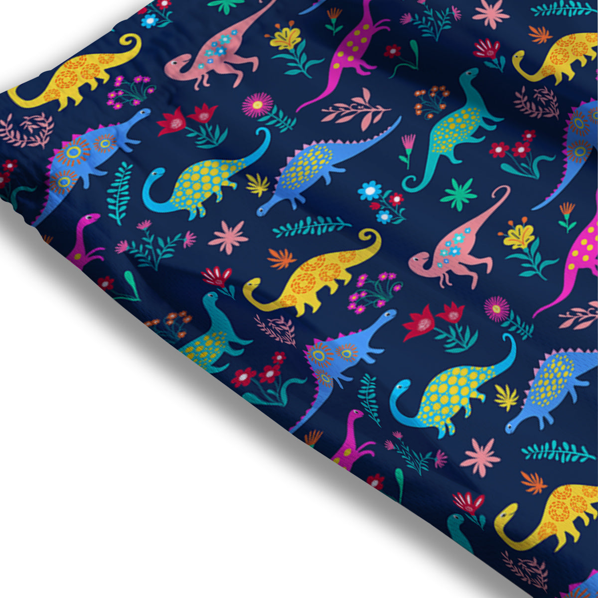 Floral Cute Dino Print Pattern Mesh Shorts
