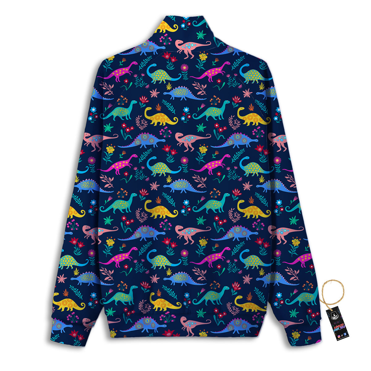 Floral Cute Dino Print Pattern Track Jacket-grizzshop