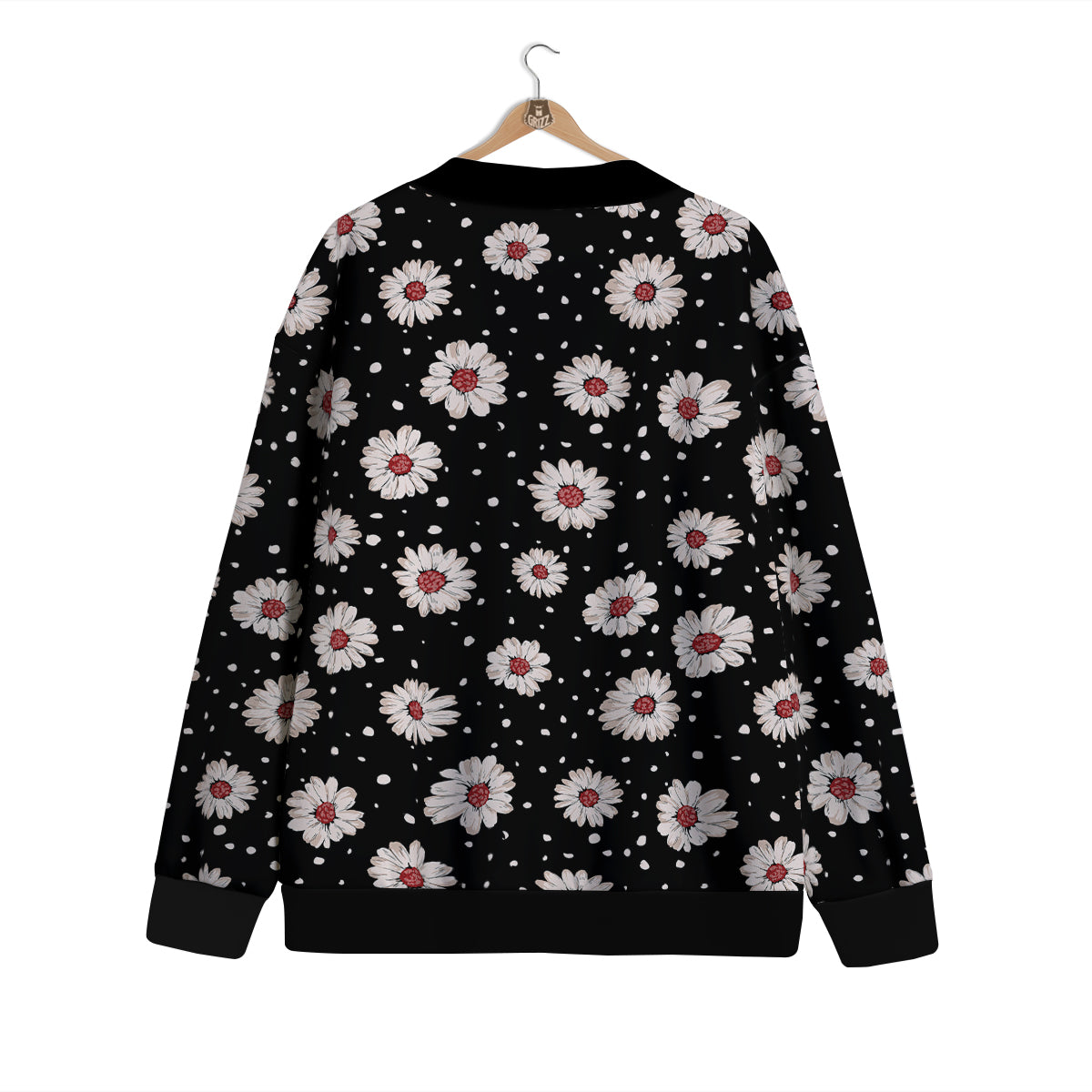 Floral Daisy Watercolor Print Pattern Cardigan-grizzshop