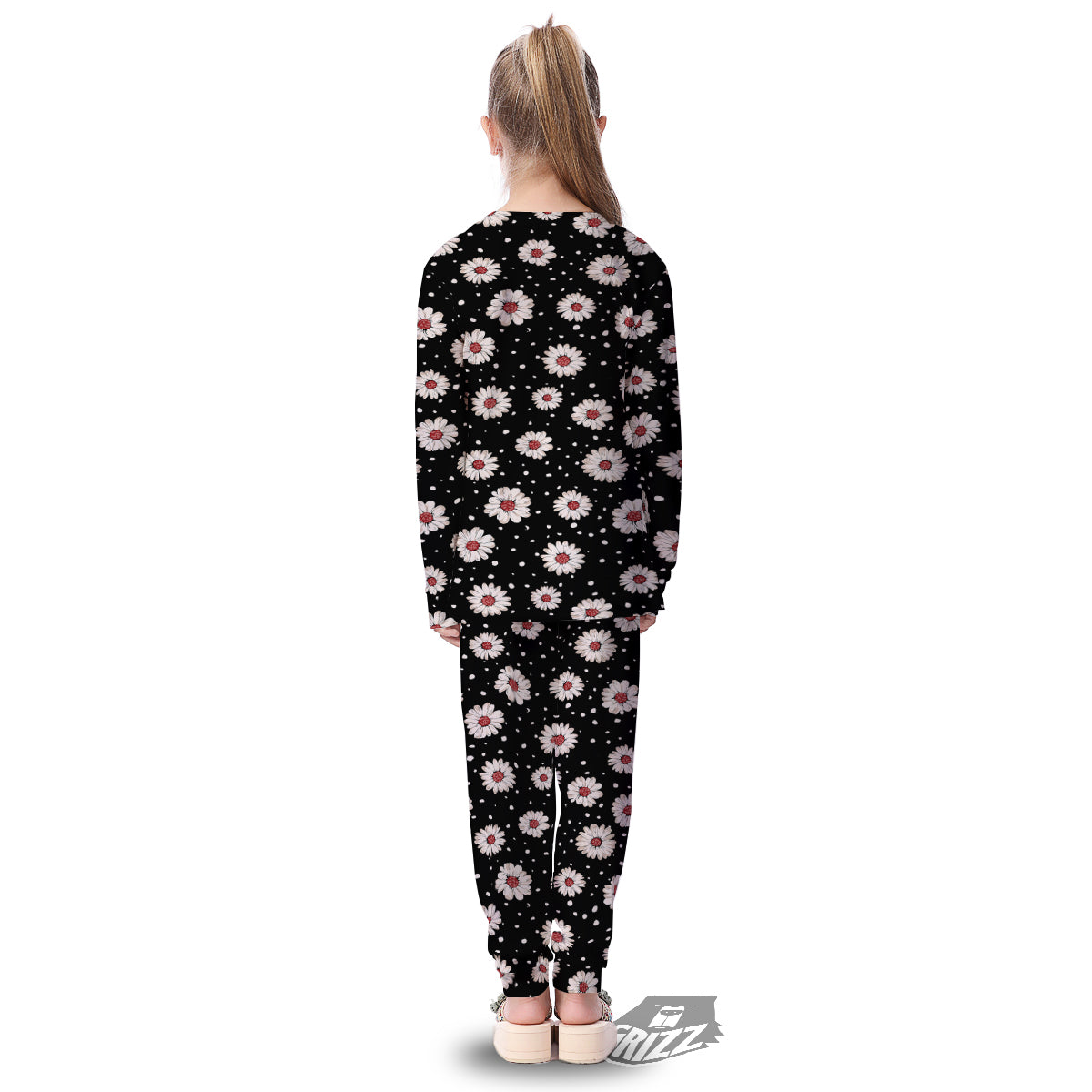 Floral Daisy Watercolor Print Pattern Kid's Pajamas-grizzshop
