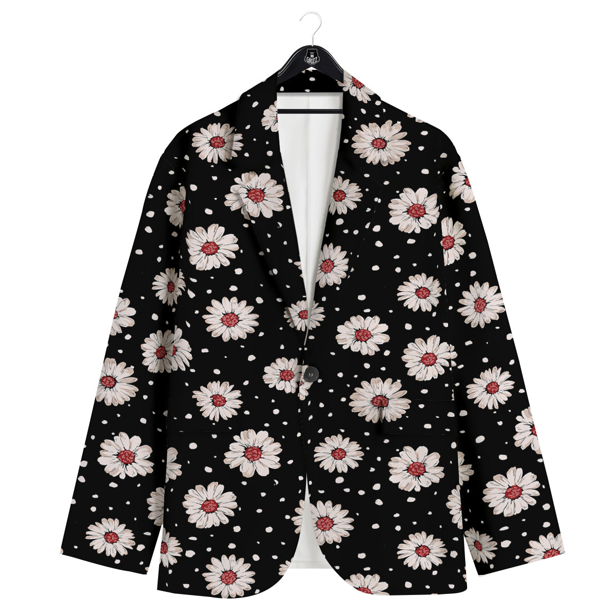 Floral Daisy Watercolor Print Pattern Men's Sport Coat-grizzshop