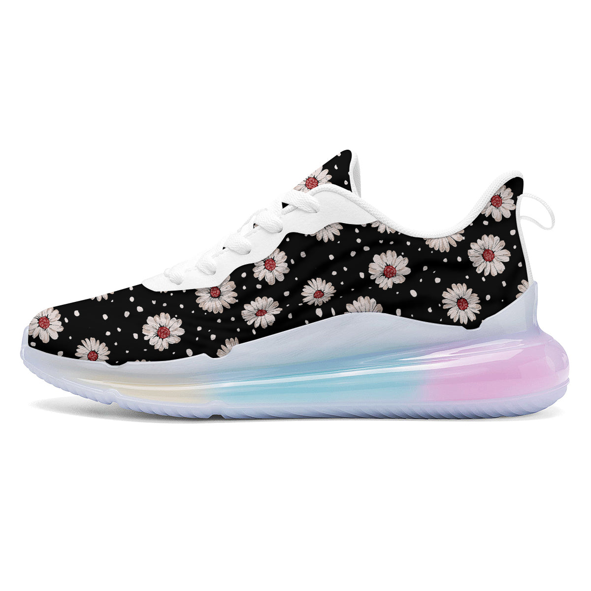 Floral Daisy Watercolor Print Pattern Running Sneakers-grizzshop