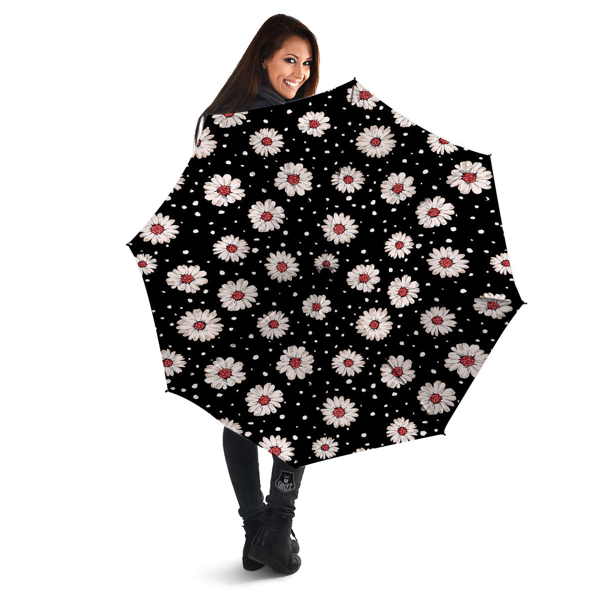 Floral Daisy Watercolor Print Pattern Umbrella-grizzshop