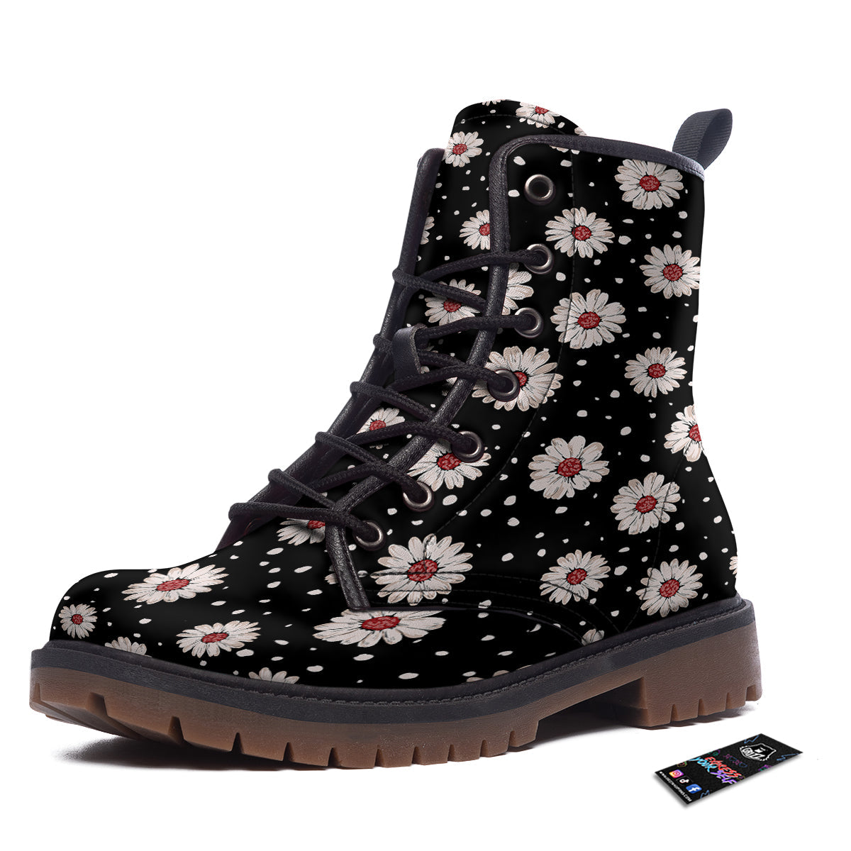Floral Daisy Watercolor Print Pattern Work Boots-grizzshop