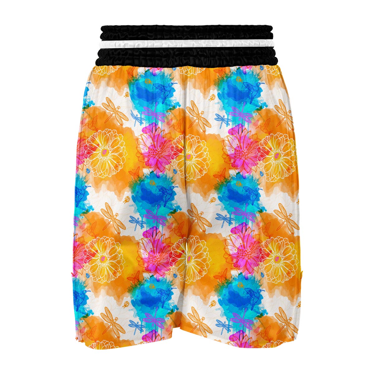 Floral Dragonfly Boxing Shorts-grizzshop