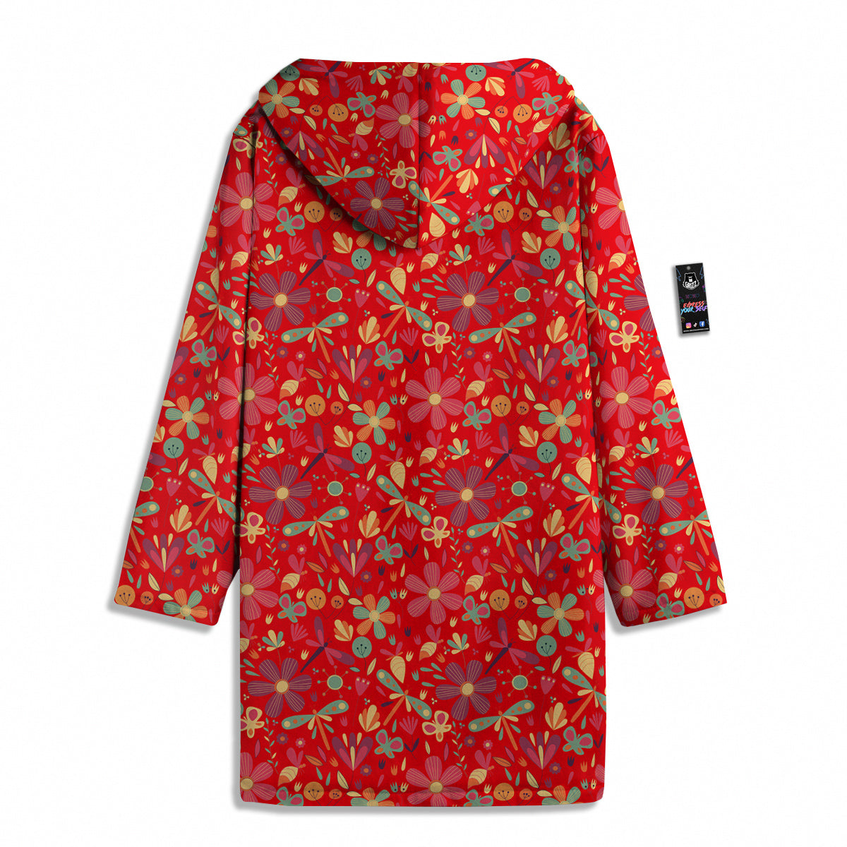 Floral Dragonfly Christmas Print Pattern Men's Windbreaker Jacket-grizzshop