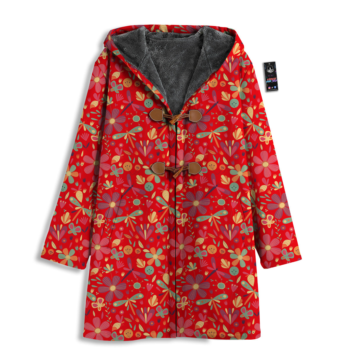 Floral Dragonfly Christmas Print Pattern Men's Windbreaker Jacket-grizzshop