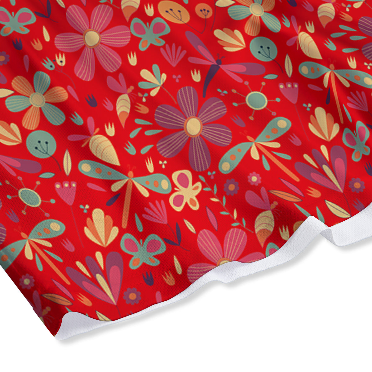 Flowers And Eggplant With Leaves Print Mesh Shorts
