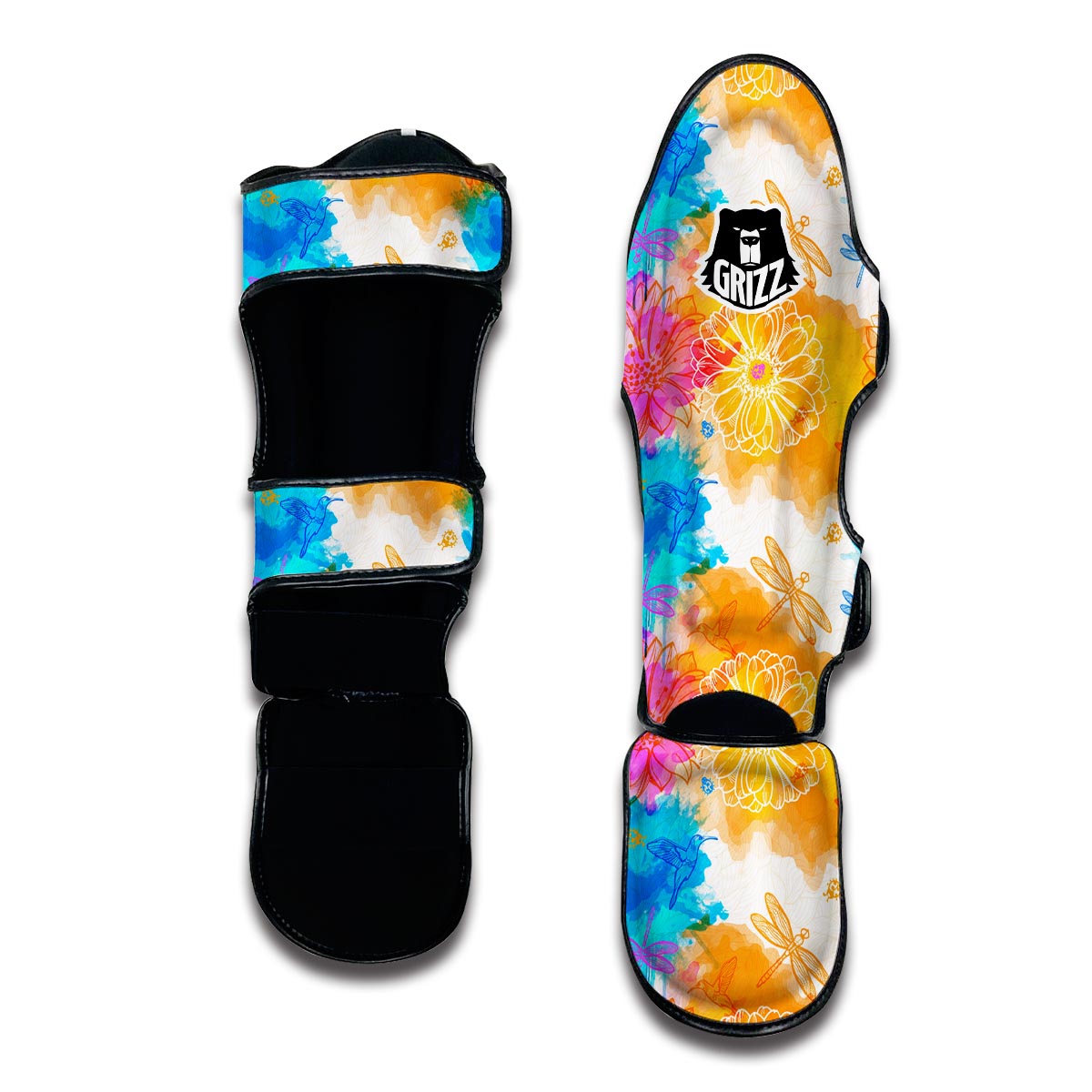 Floral Dragonfly Muay Thai Shin Guards-grizzshop