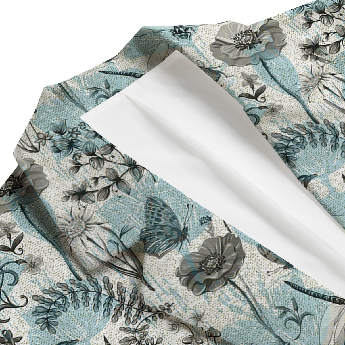 Floral Dragonfly Print Men's Blazer-grizzshop