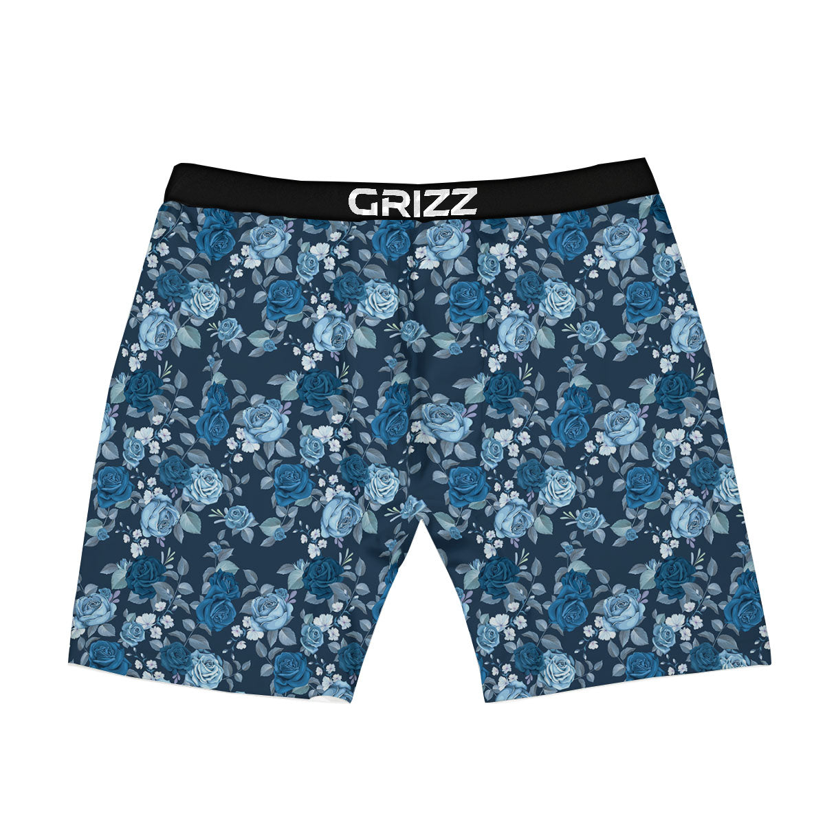 Floral Flower Blue Rose Print Pattern Boxer Briefs-grizzshop