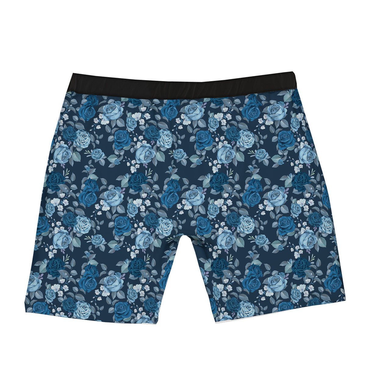 Floral Flower Blue Rose Print Pattern Boxer Briefs-grizzshop