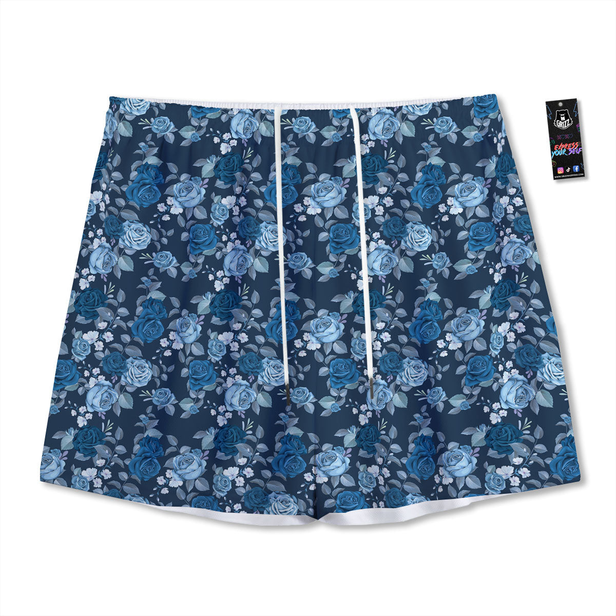 Flowers And Leaves Cute Dino Print Mesh Shorts