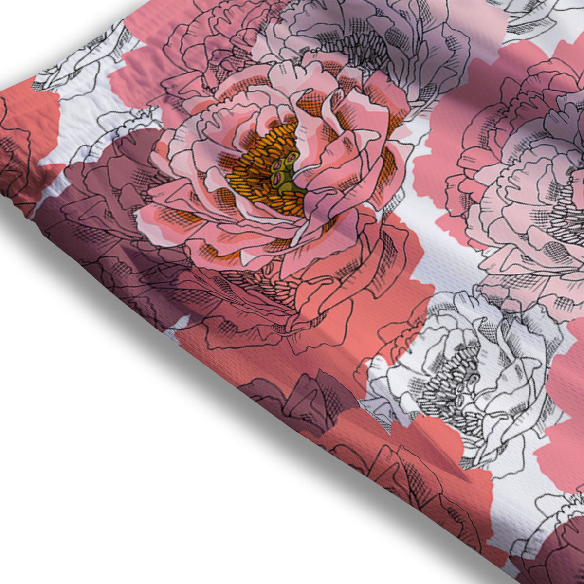Floral Flower Pink Peony Print Pattern Mesh Shorts