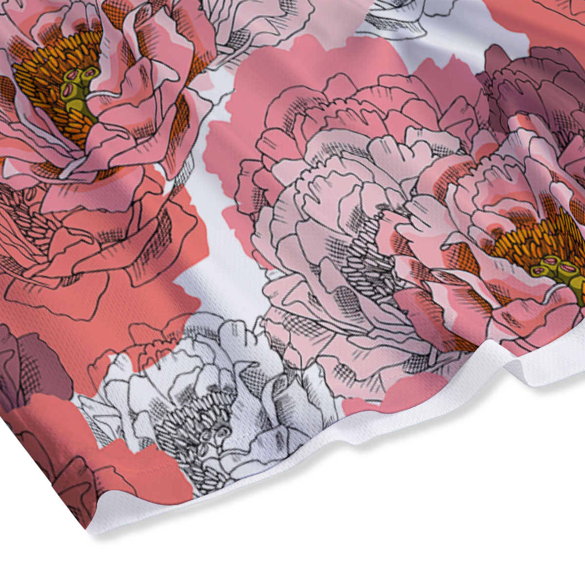 Floral Flower Pink Peony Print Pattern Mesh Shorts