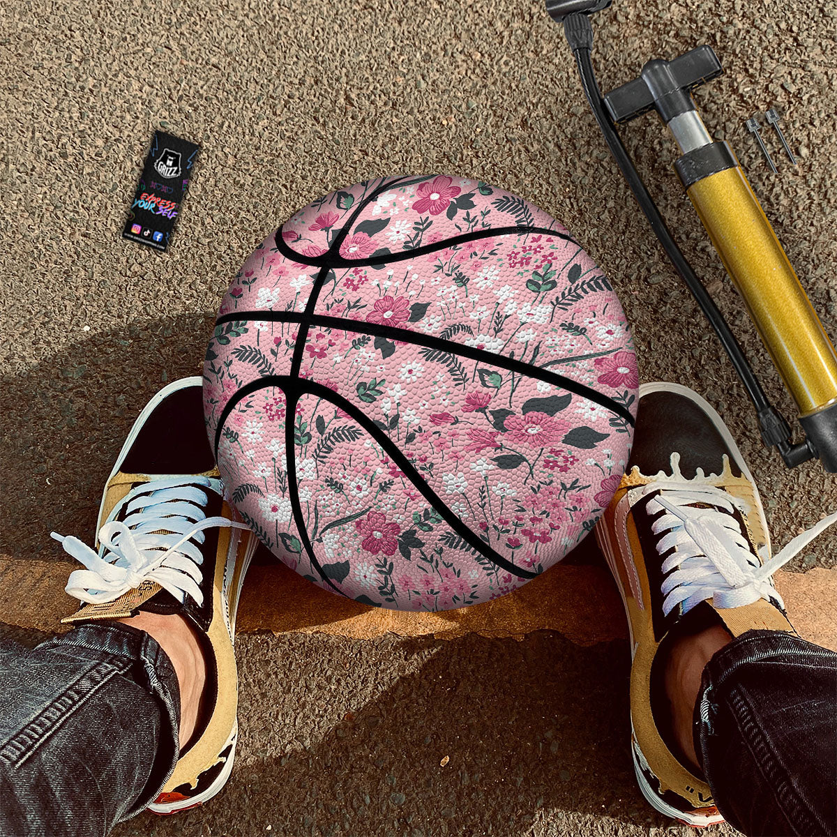 Floral Flower Pink Print Pattern Basketball-grizzshop