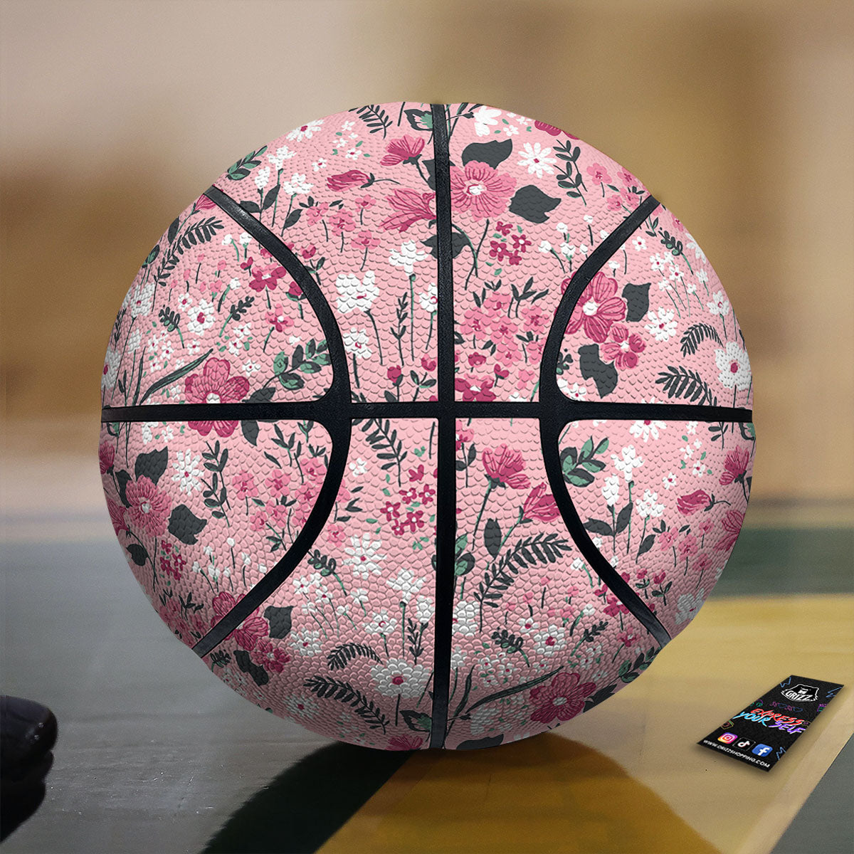Floral Flower Pink Print Pattern Basketball-grizzshop
