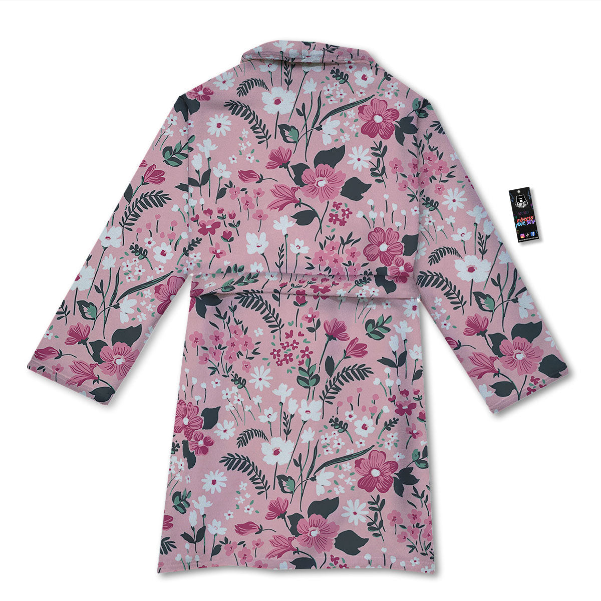 Floral Flower Pink Print Pattern Bathrobe-grizzshop