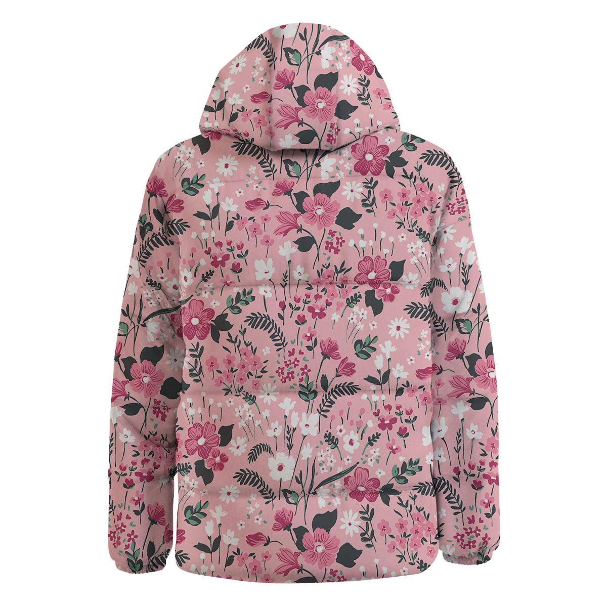 Floral Flower Pink Print Pattern Down Jacket-grizzshop