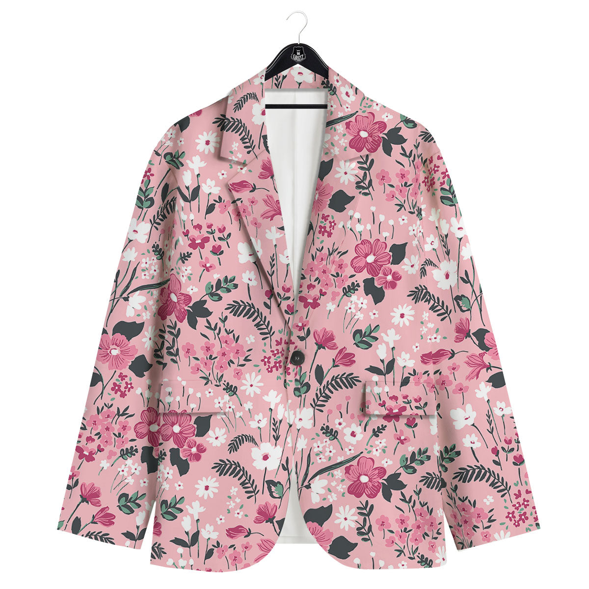 Floral Flower Pink Print Pattern Men's Sport Coat-grizzshop